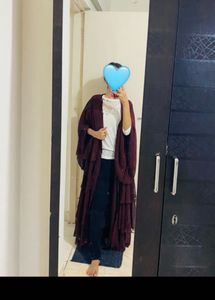 Burgundy Tiered Burqa