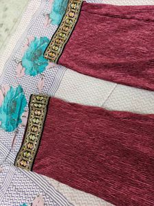 Maroon Embellished Kurta