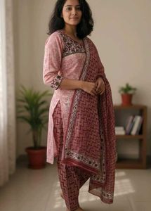 Pink Cotton Salwar suit