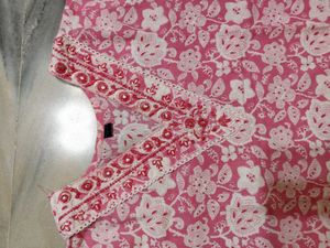 Pink &amp; White Floral Kurti pant dupatta Set