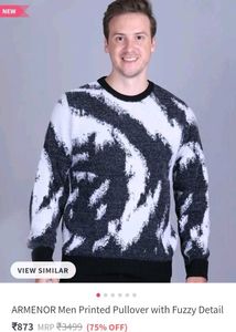 ARMENOR Men Printed Pullover with Fuzzy Detail