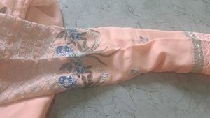 Peach Embroidered Pakistani Kurta Set