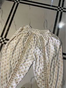 Arowaana White Printed Women Dhoti New Without Tag