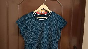 Navy Blue Shirt Type Dress