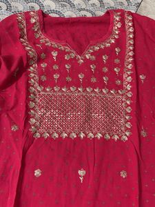 Elegant Pink Embroidered Kurta Set
