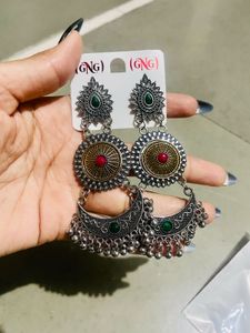 Navratri Style Oxidised Earrings