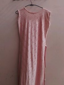 Pink Sleeveless Button-Down Dress