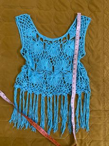 Crochet Fringe Tank Top Fits S-M