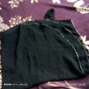 Black Abaya Dupatta With Mask