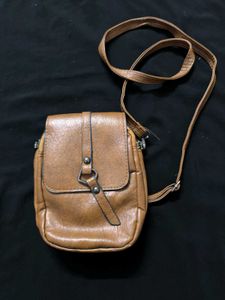 Pure leather Brown Crossbody Bag
