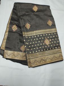 Grey wedding saree