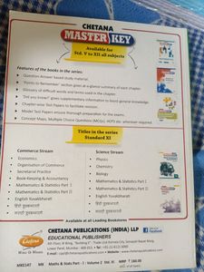Std 11 Book Of Maths Part 2 chetna Master Key