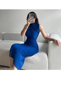 Electric Blue Midi Dress