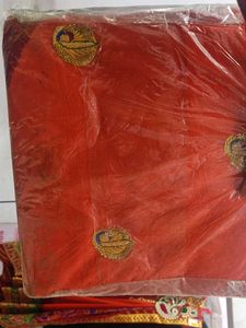 Madwadi Zari Work Red Georgette Chunri Duppata