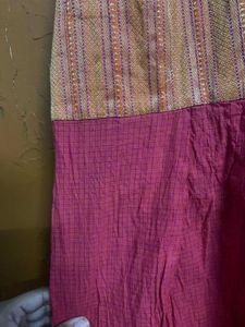 Pink &amp; Gold Sleeveless Tunic Kurti