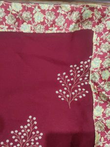 Maroon Floral Print Saree