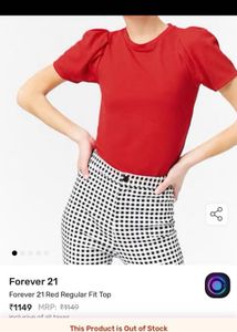 Forever 21 Red Puff Sleeve Top