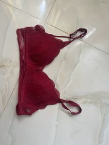 Burgundy Lace Bra