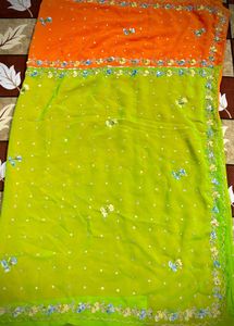 Green Floral Saree