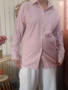Pink Striped Shirt For Women