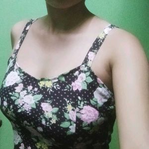 Cropped Cami Top with zipper and back cutouts