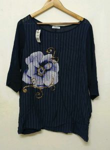 Trendy Blue Chiffon Tops For Women