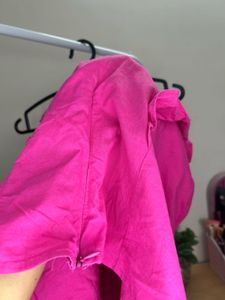 Hot Pink One Shoulder Ruffle Top