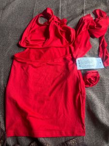 Red Bodycon flower Dress