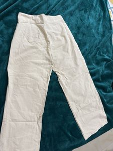 Beige Wide Leg Pants