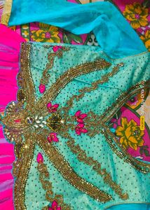 Anarkali Suit In Soft Net Pearl Work With Dupa