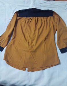 Stylish Mustard &amp; Black Button-Down Shirt