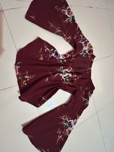 Floral Bell Sleeve Top