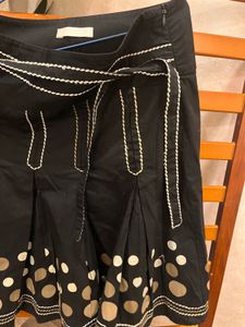 Black Skirt with Polka Dots