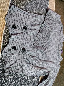 Patterned Grey Crop Top