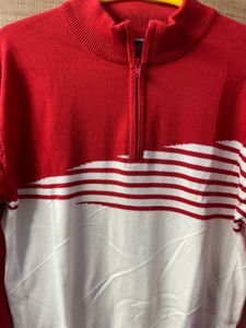 Red and White Coloured Sweater