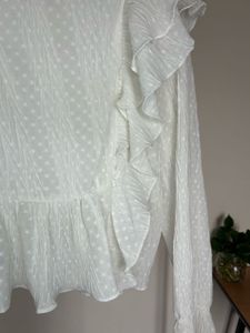 White Ruffle Blouse