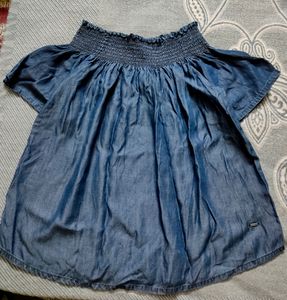 Lee Cooper Off Shoulder Top Navy Blue Colour