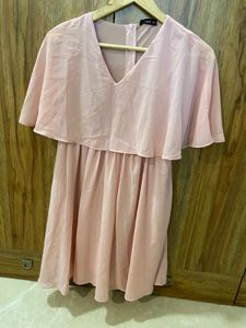 Pink Chiffon Cape Dress