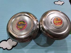 Steel Lunch Boxes (Set of 2) New