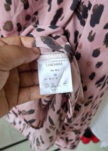Korean Pink Leopard Print Blouse