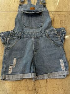 Denim Overall Dungaree Shorts
