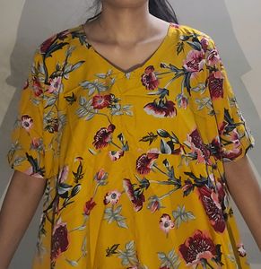 Mustard Floral Top