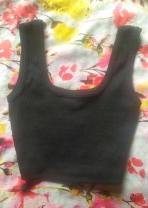 Black Cropped Tank Top