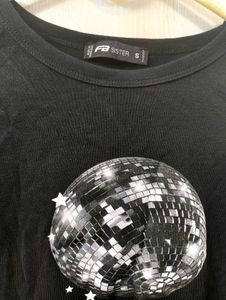 Cute Black Fitted Crop Top