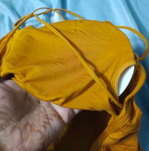 Mustard Padded Camisole Backless