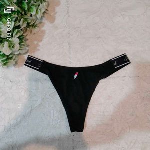 Pink Thong - Black
