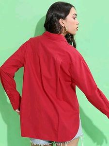 Tokyo Talkies Red Button-Up Shirt, XL size