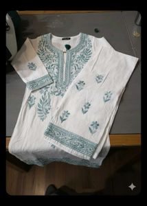 Elegant White  chikankari Kurta Set