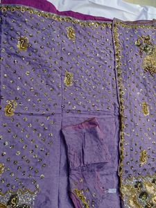 Embroidered Lavender Partywear Saree