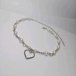 Pearl & Heart Silver Chain Necklace